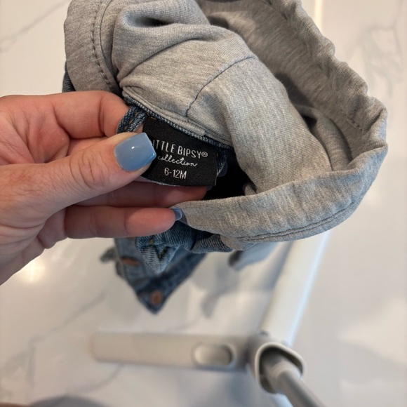 Little Bipsy Denim Jacket with Gray Hood - Picture 8 of 8